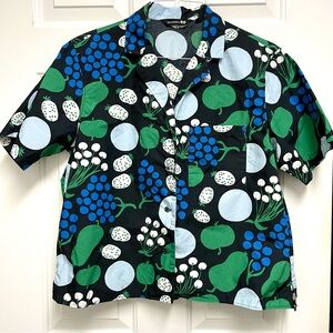Marimekko Women’s Blue and Green Graphic Shirt